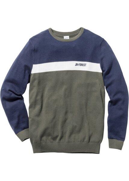 Пуловер Regular Fit (темно-оливковый) bonprix 90736081