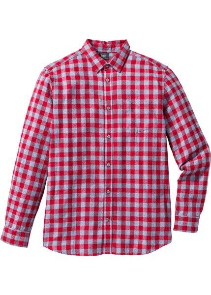 Клетчатая рубашка Regular Fit с длинным рукавом (темно-красный) bonprix 93929181