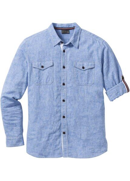 Рубашка Regular Fit с длинным рукавом (дымчато-серый меланж) bonprix 95431595