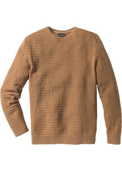 Пуловер Regular Fit (светло-коричневый) bonprix 91169781