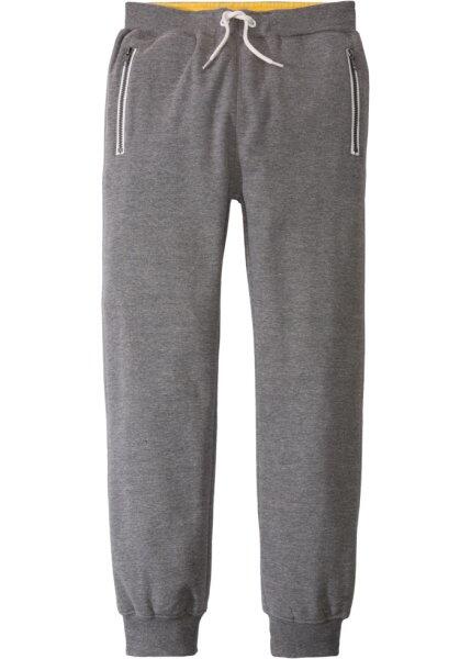 Трикотажные брюки с карманами на молнии (серый меланж) bonprix 95834681