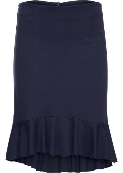 Трикотажная юбка с воланом (темно-синий) bonprix 97394081