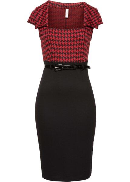Платье в деловом стиле (красный/черный) bonprix 96127481