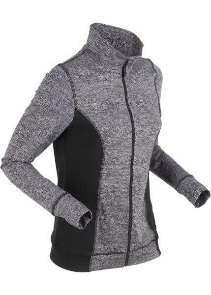 Функциональная куртка из микрофлиса с длинным рукавом (серый меланж) bonprix 90617995