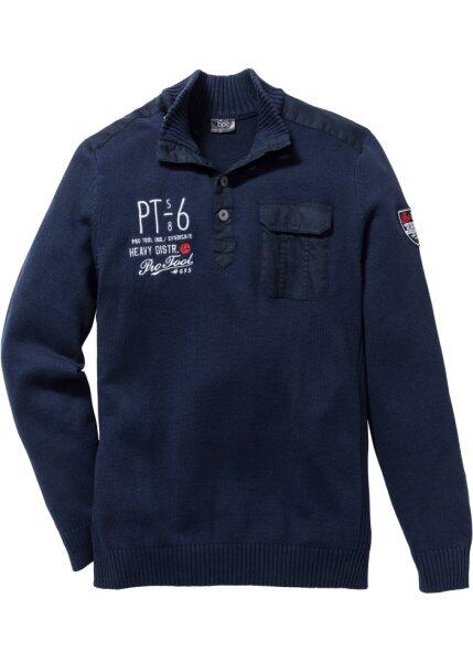 Пуловер Regular Fit с высоким воротом (темно-синий) bonprix 94456095
