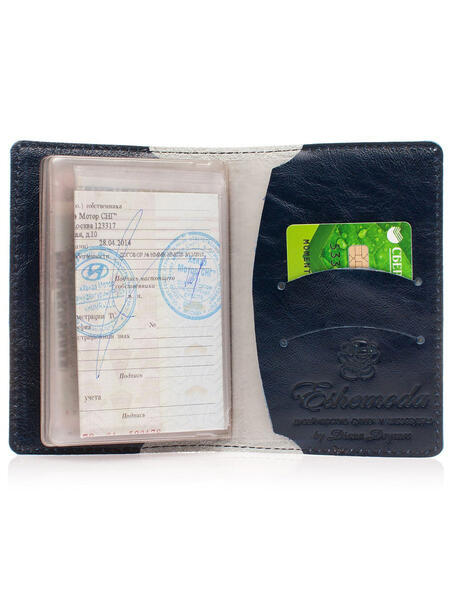 Обложка на паспорт кожаная вставка "Велосипед-клумба2" Eshemoda 4032652