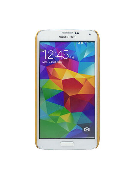 Чехол для Samsung Galaxy S5, прорезиненный Soft-Touch пластик, золотой Belsis 2824783