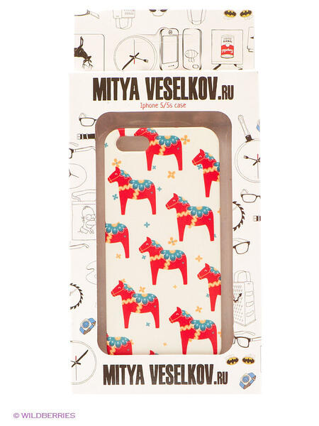 Чехол для IPhone 5 "Много скандинавских лошадок" Mitya Veselkov 2243122
