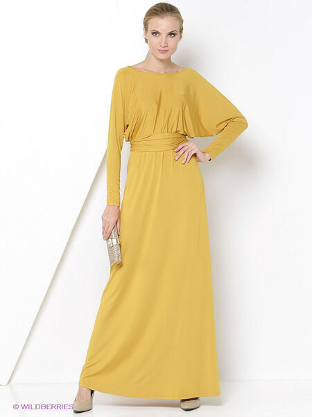 Платье желтого цвета длинное