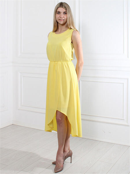 Желтое платье тюльпан