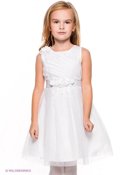 Платье для девочки бело коричневое