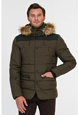 Утепленная куртка с отделкой мехом енота Jorg Weber 308989