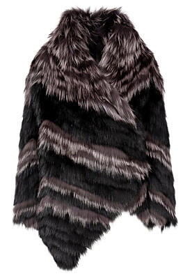 Комбинированная шуба из меха лисы и песца Virtuale Fur Collection 306097