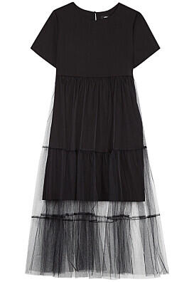 Черное комбинированное платье La Reine Blanche 298144