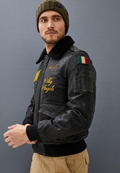 Куртка кожаная Aeronautica Militare AE003EMKCKJ7I520