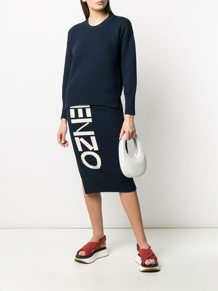 трикотажная юбка с логотипом Kenzo 1473129076