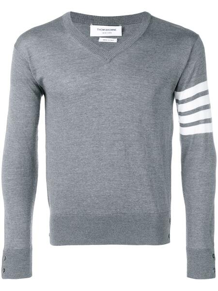 тонкий пуловер с V-образным вырезом Thom Browne 1351905049