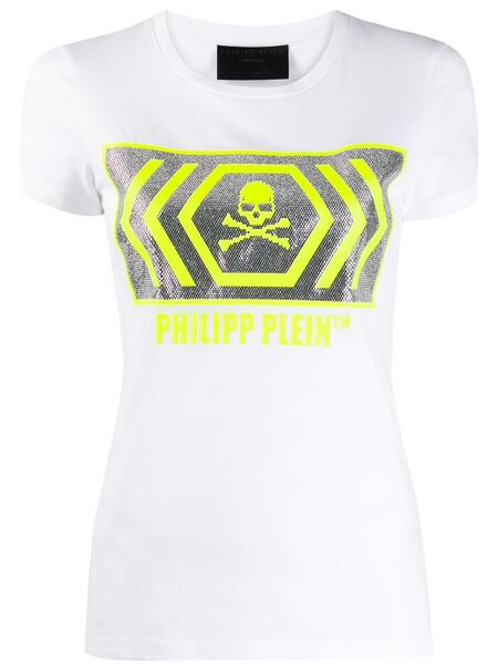 футболка с короткими рукавами и декором Skull PHILIPP PLEIN 1467163577