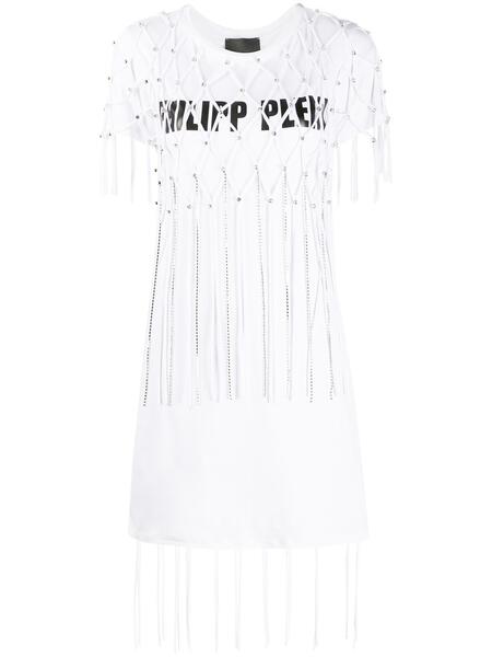 платье-футболка Moana с бахромой PHILIPP PLEIN 1551979283