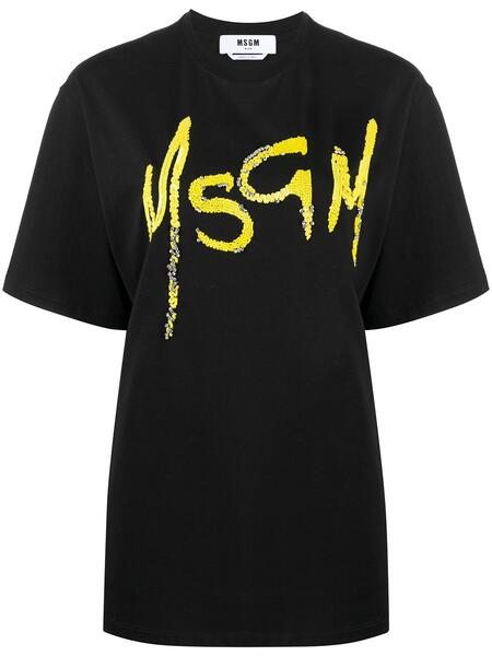 футболка с пайетками и логотипом MSGM 1547618383