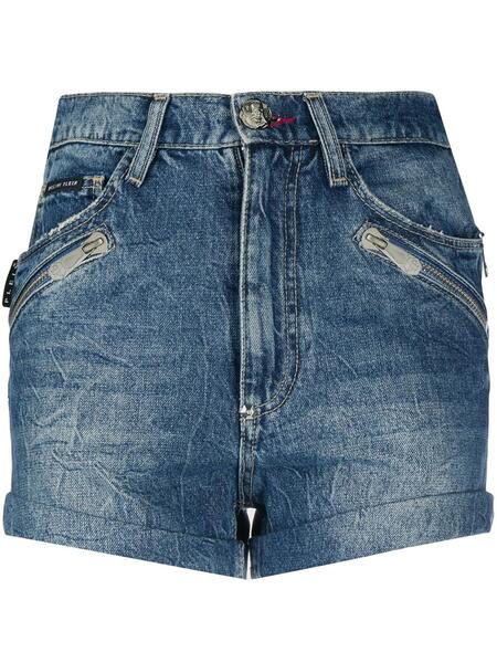 джинсовые шорты с карманами PHILIPP PLEIN 147688945057
