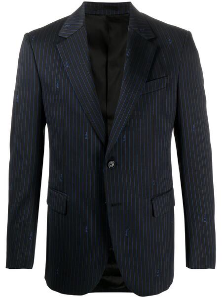 пиджак в тонкую полоску с логотипом Versace 149131915348