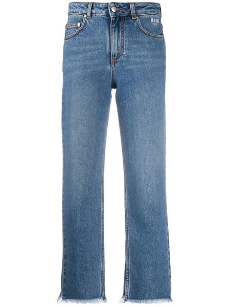 укороченные джинсы с бахромой MSGM 156154645252
