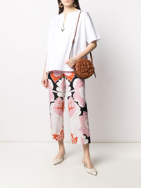 укороченные брюки с цветочным принтом Valentino 163670015252