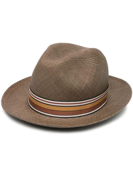 плетеная шляпа с полосатой лентой Loro Piana 1604194977