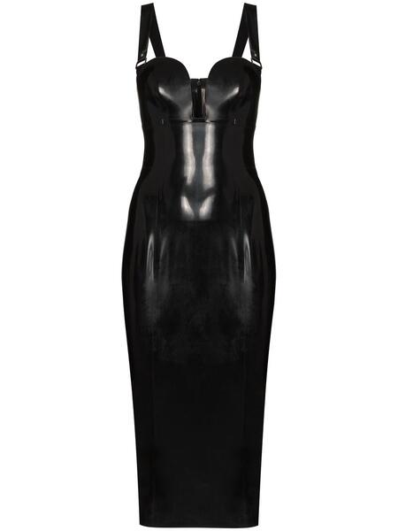 приталенное платье миди с глубоким декольте Yves Saint Laurent 154479715248