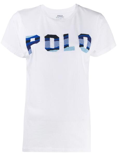 футболка с логотипом из бисера Polo Ralph Lauren 1487637977