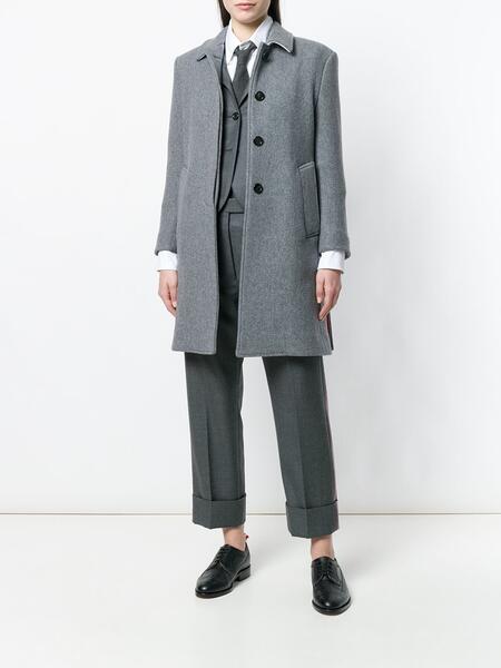 Unlined Bal Collar Overcoat In Boiled Wool Thom Browne 127064995250