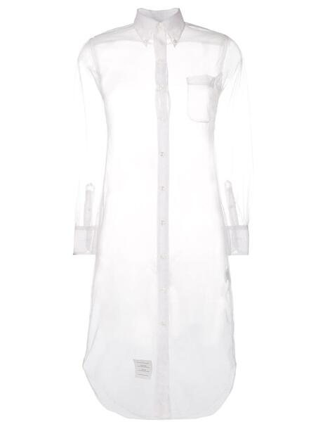 полупрозрачное платье-рубашка длины миди Thom Browne 146249065248