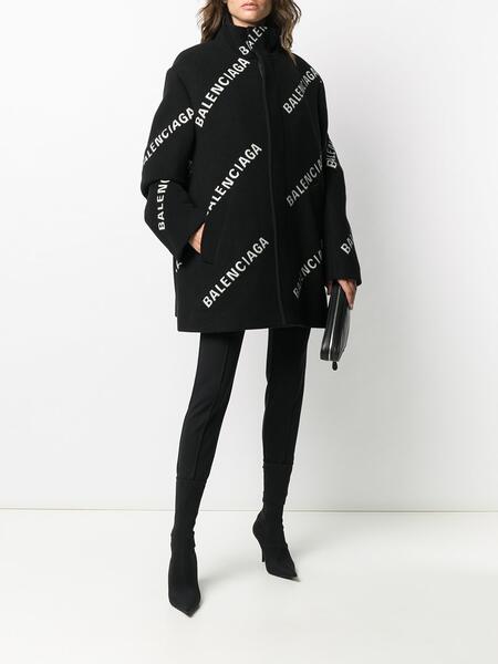 пальто А-силуэта с логотипом Balenciaga 153589755156