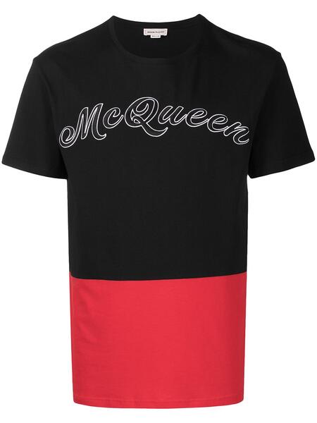 футболка в стиле колор-блок с логотипом Alexander McQueen 1615673983