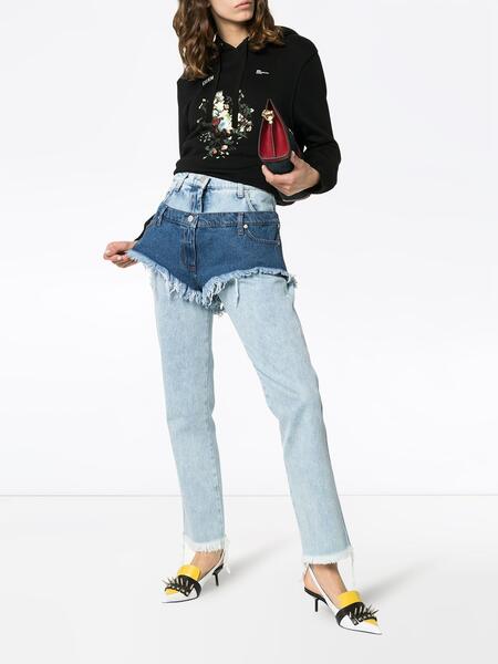 джинсы с верхним слоем в виде шортов с завышенной талией Natasha Zinko 132408385152