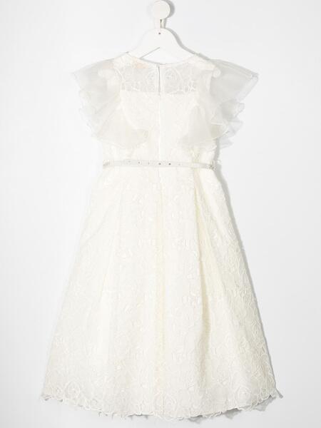 расклешенное платье с цветочным кружевом Monnalisa 1621123556