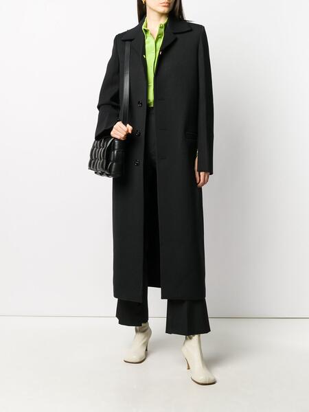 длинное однобортное пальто Bottega Veneta 158849875252