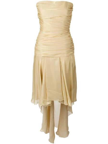 драпированное платье без бретелей со шлейфом Jean Louis Scherrer Pre-Owned 110884635156