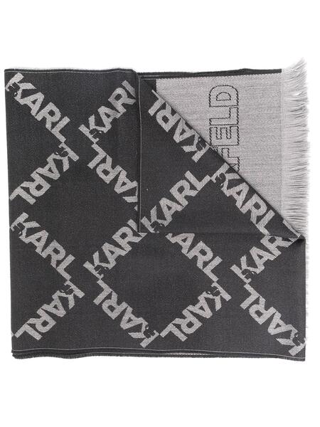 шарф вязки интарсия с логотипом Lagerfeld 15613116636363633263