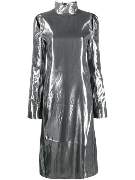 платье с эффектом металлик и вырезами ACNE STUDIOS 160337255152