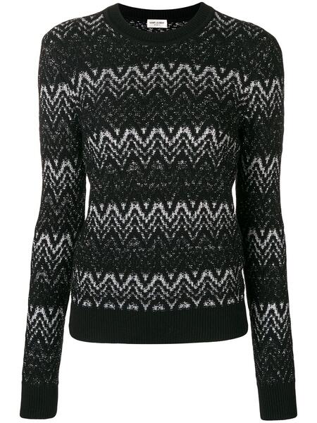 свитер вязки интарсия с люрексом Yves Saint Laurent 1313771876