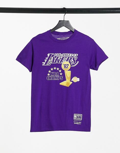 Фиолетовая футболка с принтом "LA Lakers 1987" NBA-Фиолетовый Mitchell & Ness 10850445