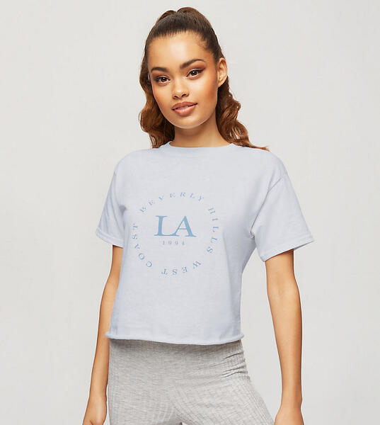 Белая футболка с принтом "LA" -Белый Miss Selfridge Petite 11295417