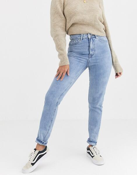 Светлые джинсы в винтажном стиле с завышенной талией -Голубой Vero Moda 10032709