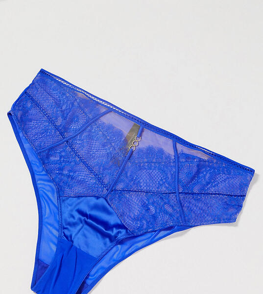 Бразильские трусы кобальтового цвета с кружевом -Синий Ann Summers 10088425