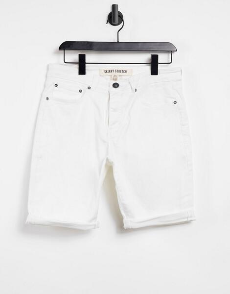 Белые облегающие джинсовые шорты -Белый New Look 11368465