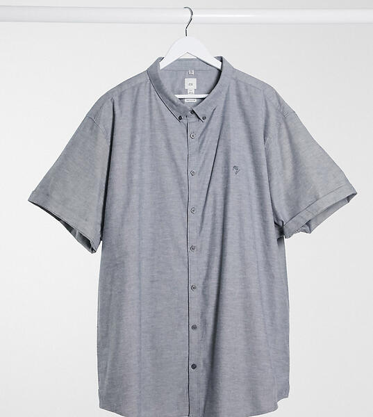 Серая оксфордская рубашка с короткими рукавами Big & Tall-Серый River Island 9855306