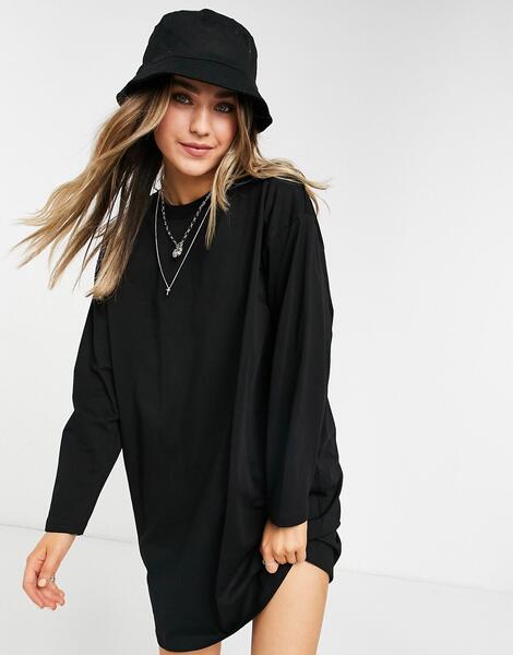 Черное платье-лонгслив в стиле oversize -Черный цвет ASOS DESIGN 11238228