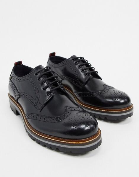 Черные блестящие ботинки-броги Сolver-Черный Base London 10179917